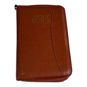 Brown Leather Bible case Cover NWT